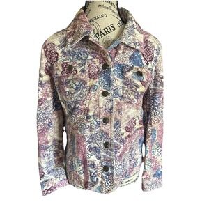 Women Cordoroy Vintage Christopher & Banks  Jacket Fairycore Size M Y2K Romantic